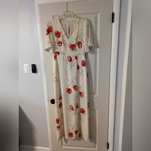 Floral white maxi dress